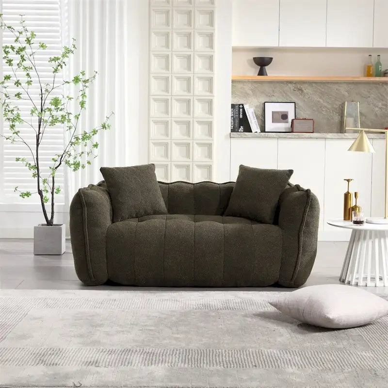 Modern Chenille Recliner Sofa with High Resilience Foam-23