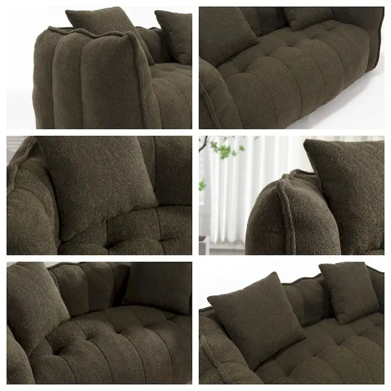 Modern Chenille Recliner Sofa with High Resilience Foam-30