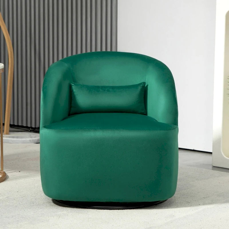 US Pride Furniture Accent Chair with Barrel-shaped Design and 360 Degree Swivel Feature-3