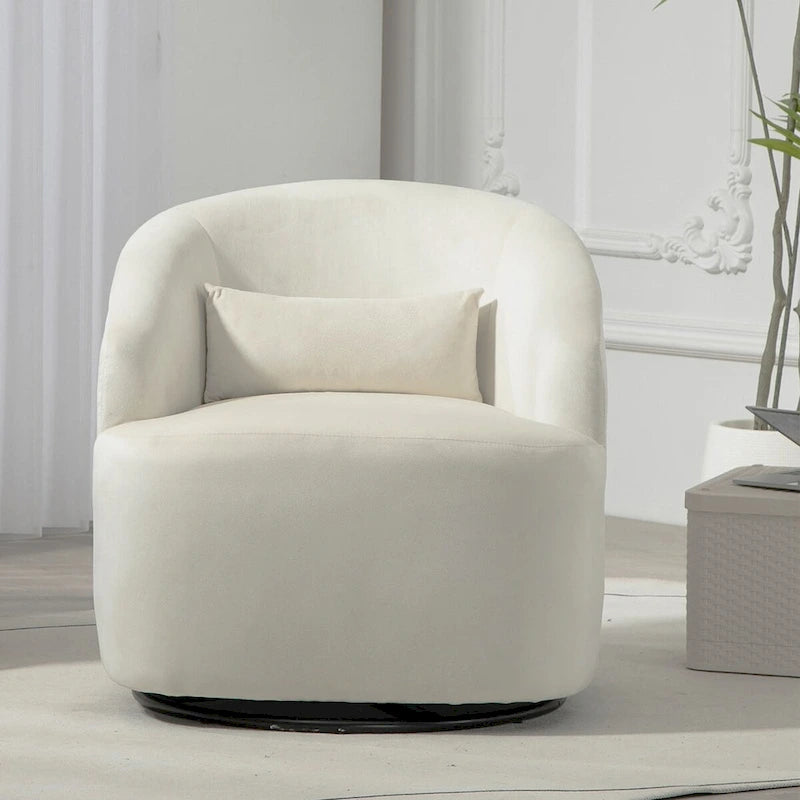 US Pride Furniture Accent Chair with Barrel-shaped Design and 360 Degree Swivel Feature-7