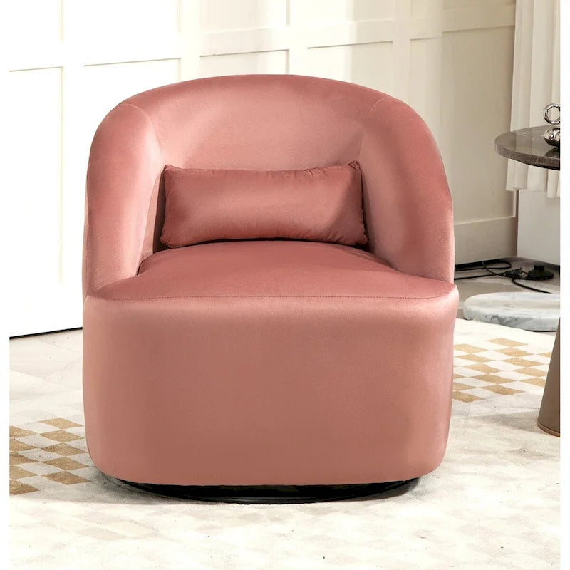 US Pride Furniture Accent Chair with Barrel-shaped Design and 360 Degree Swivel Feature-8