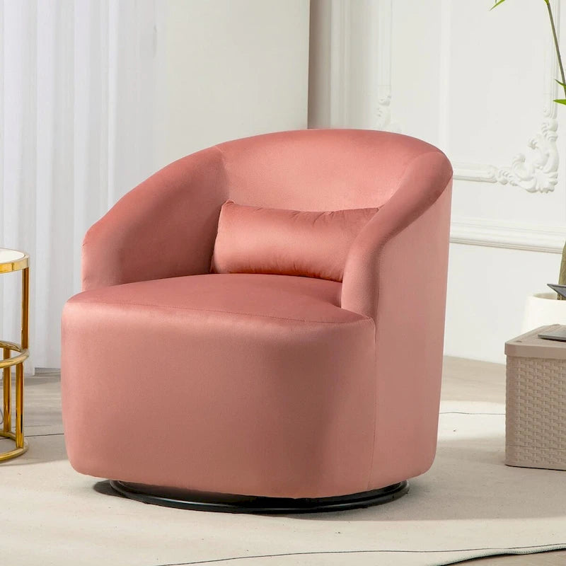 US Pride Furniture Accent Chair with Barrel-shaped Design and 360 Degree Swivel Feature-10