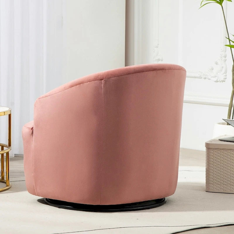 US Pride Furniture Accent Chair with Barrel-shaped Design and 360 Degree Swivel Feature-12