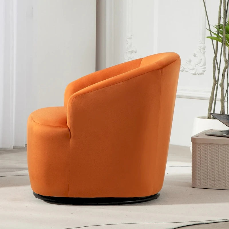 US Pride Furniture Accent Chair with Barrel-shaped Design and 360 Degree Swivel Feature-24