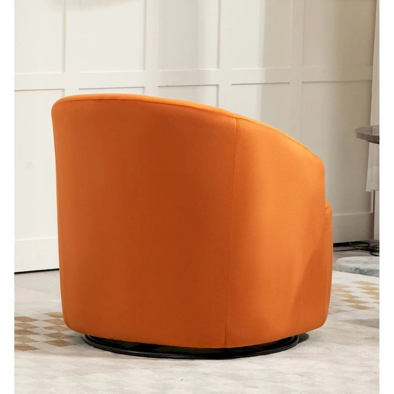 US Pride Furniture Accent Chair with Barrel-shaped Design and 360 Degree Swivel Feature-27