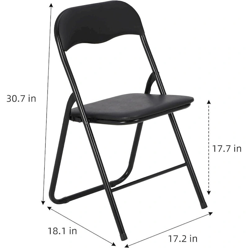 6 Folding Chairs with Cushion, with Non-Slip Feet Pads-5