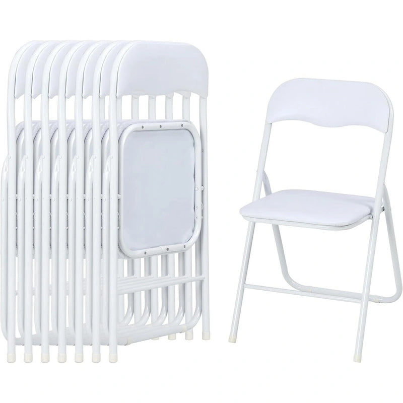 6 Folding Chairs with Cushion, with Non-Slip Feet Pads-6