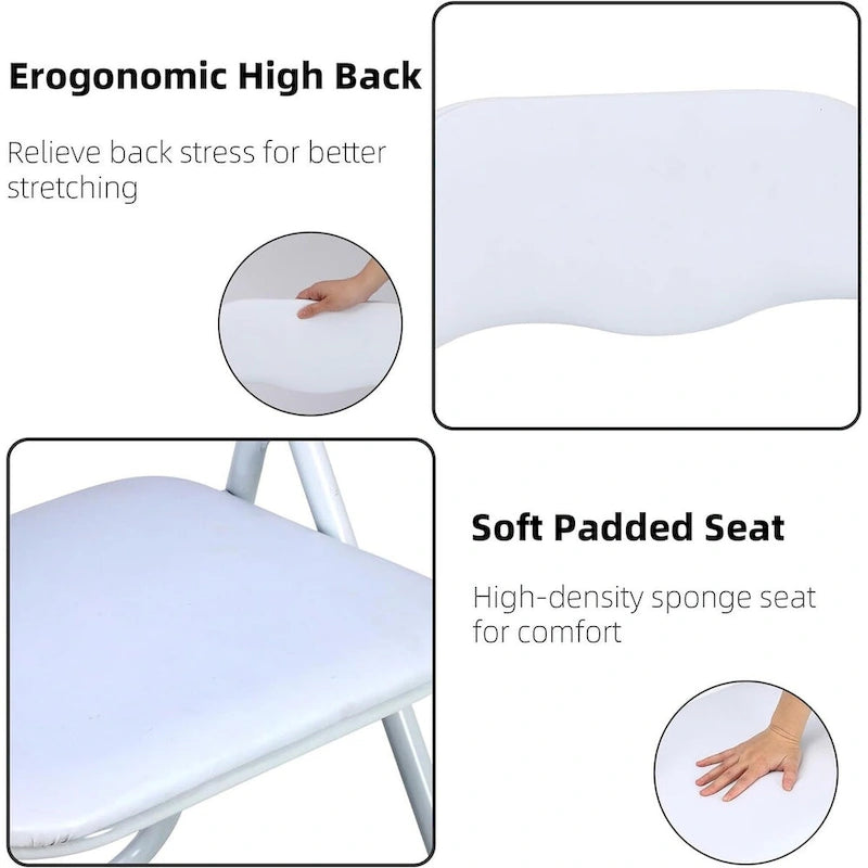 6 Folding Chairs with Cushion, with Non-Slip Feet Pads-8