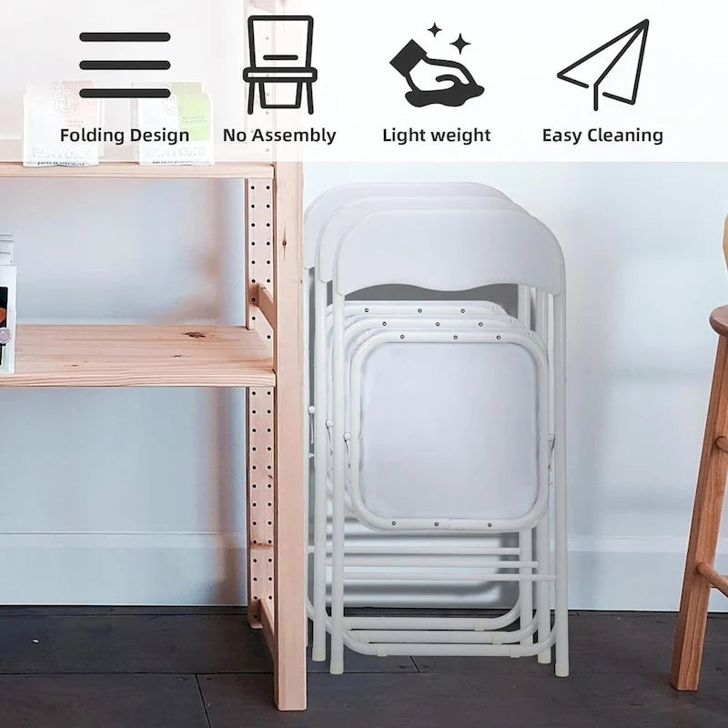 6 Folding Chairs with Cushion, with Non-Slip Feet Pads-9