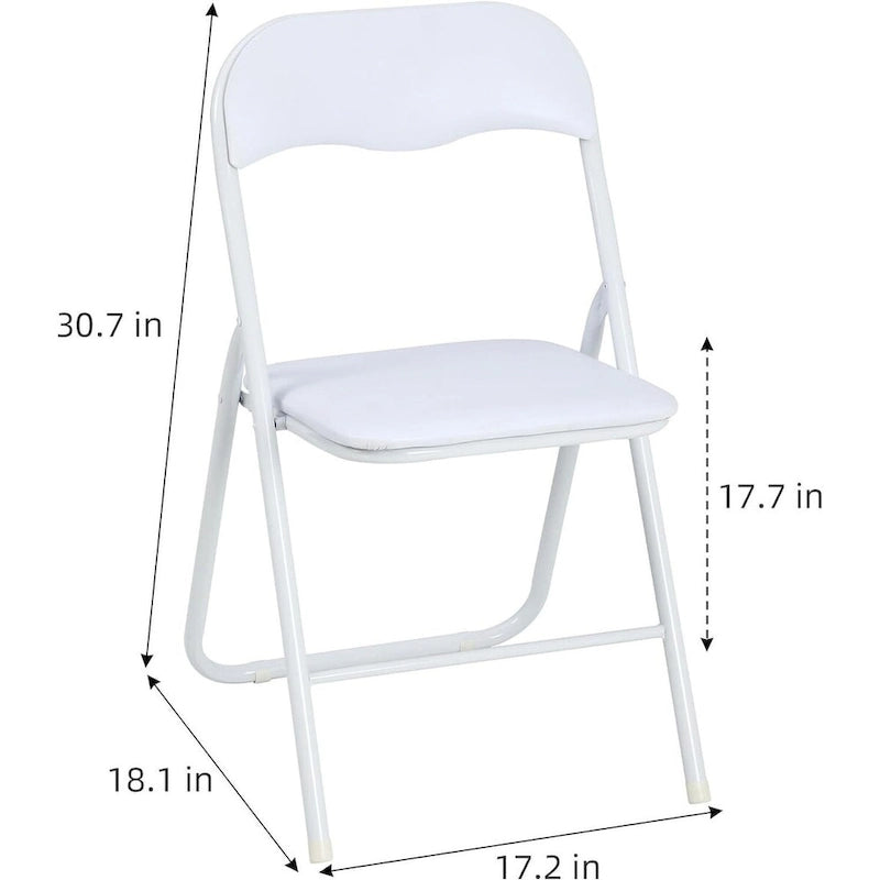 6 Folding Chairs with Cushion, with Non-Slip Feet Pads-10